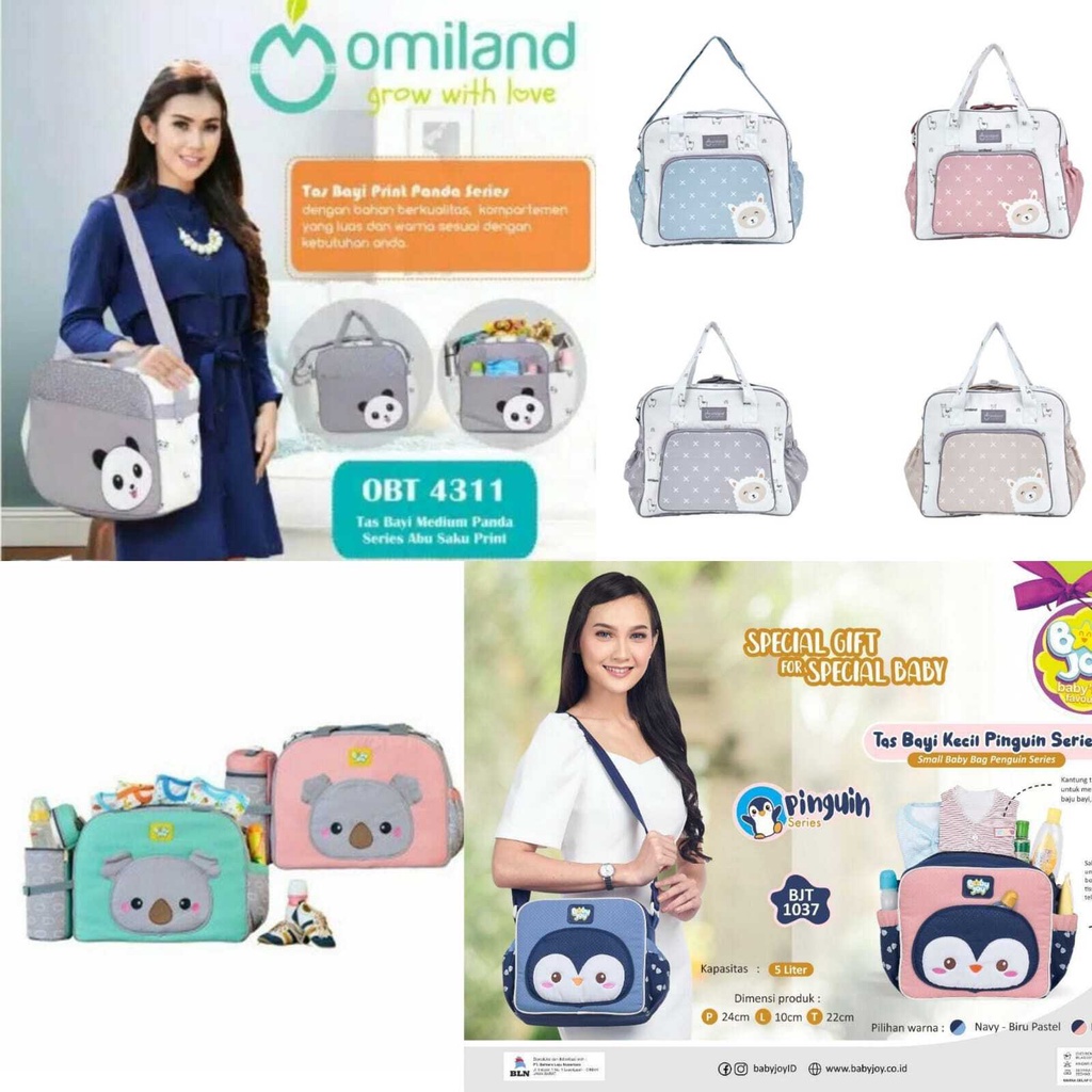 Tas Bayi BESAR Panda Abu Saku Diaper Bag OBT 4331- Bayi Online SHOP