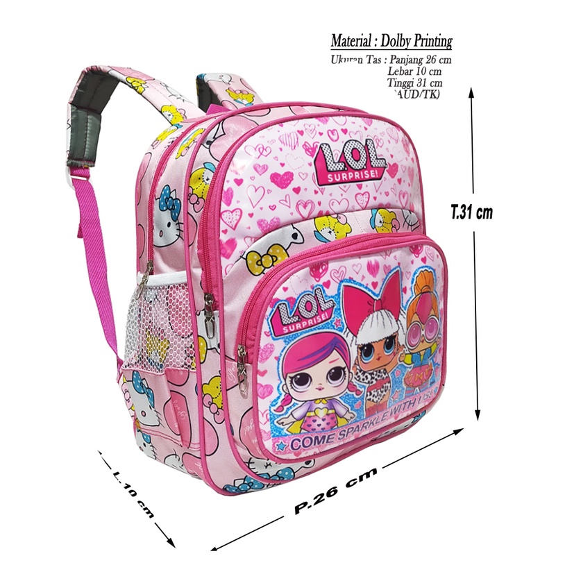 TAS SEKOLAH ANAK PEREMPUAN TK / PAUD KARAKTER UNICORN - LOL - LITTLE PONY - FROZEN RANSEL MINI ANAK CEWEK