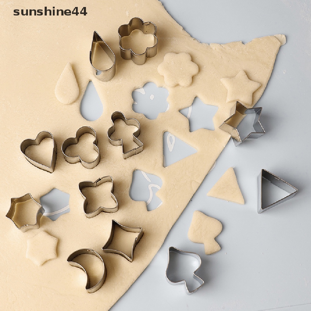 Sunshine 12Pcs Cetakan Kue Kering Bentuk Anak-Anak Rumah Baking Bentuk Poker Cetakan Stainless Steel.