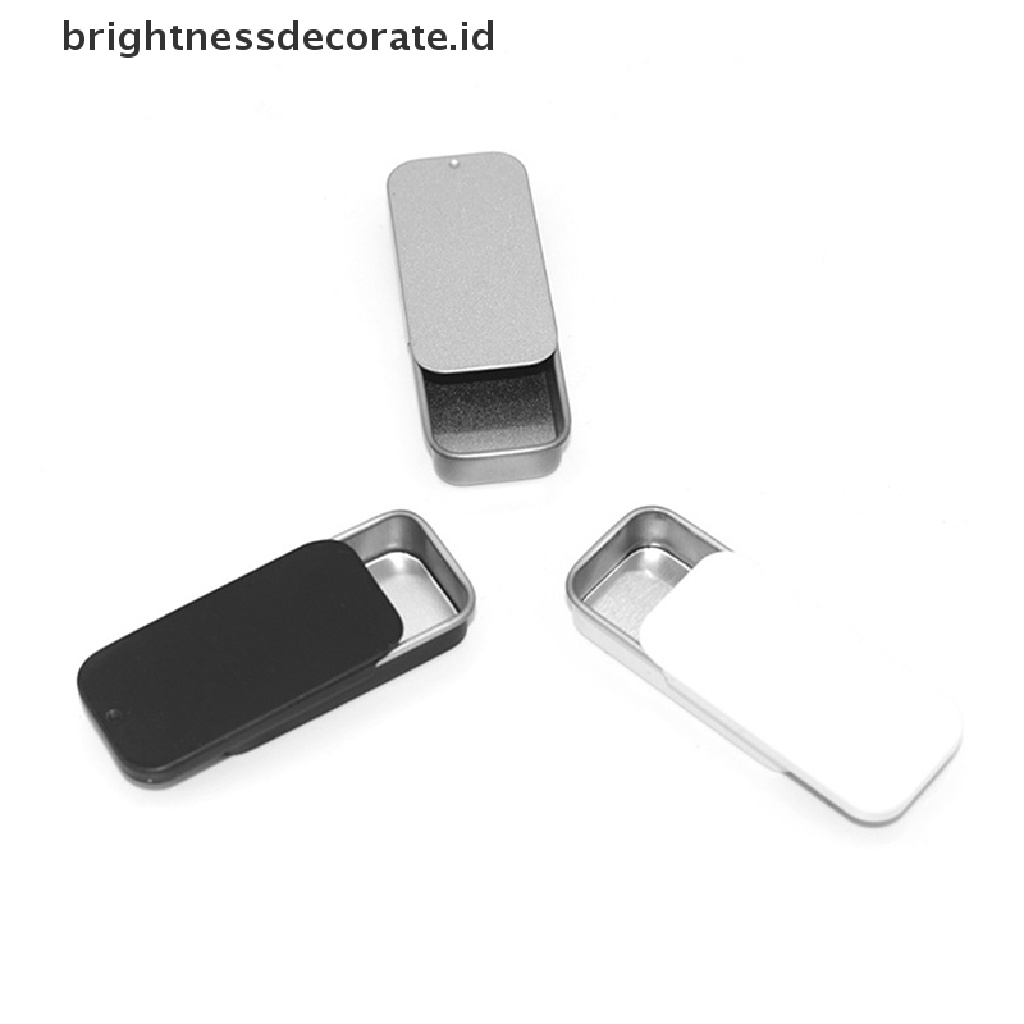 [Birth] Metal Rectangular Kosong Mini Tin Box Tinplate Push Candy Pill Cases Kotak Penyimpanan [ID]