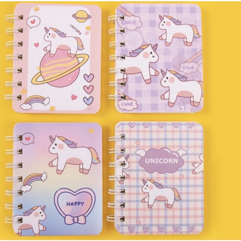 Buku Note A7 Karakter lucu / Notebook Mini Ring Motif