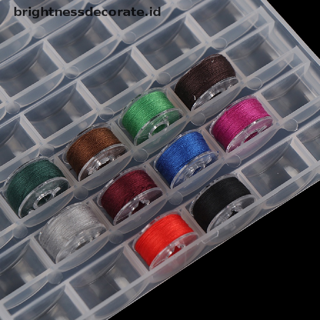 [Birth] 36 Spools Bobbins Kosong Mesin Jahit Bobbin Case Organizer Storage Kotak Plastik [ID]