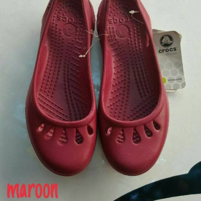 Sepatu Slip On Wanita Crocs Malindi Original Sepatu Wanita CUCI GUDANG - MAROON, W6