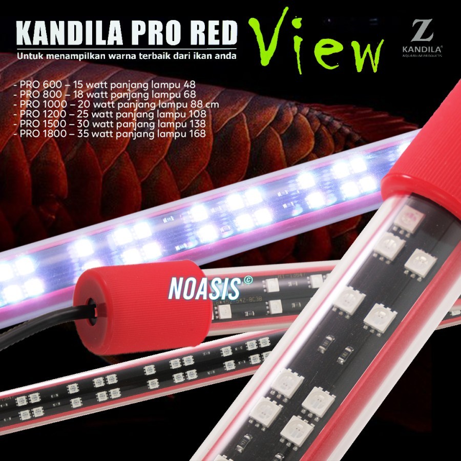 LAMPU LED VIEW KANDILA PRO RED AQUARIUM IKAN AROWANA / ARWANA / KOKI / DISCUS PRO 800 PRO 1000