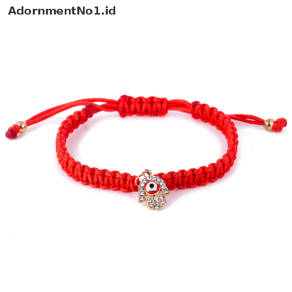 [AdornmentNo1] Keberuntungan Handmade Tali Manset Gelang Kristal Liontin Bangle Benang Wanita Perhiasan [ID]