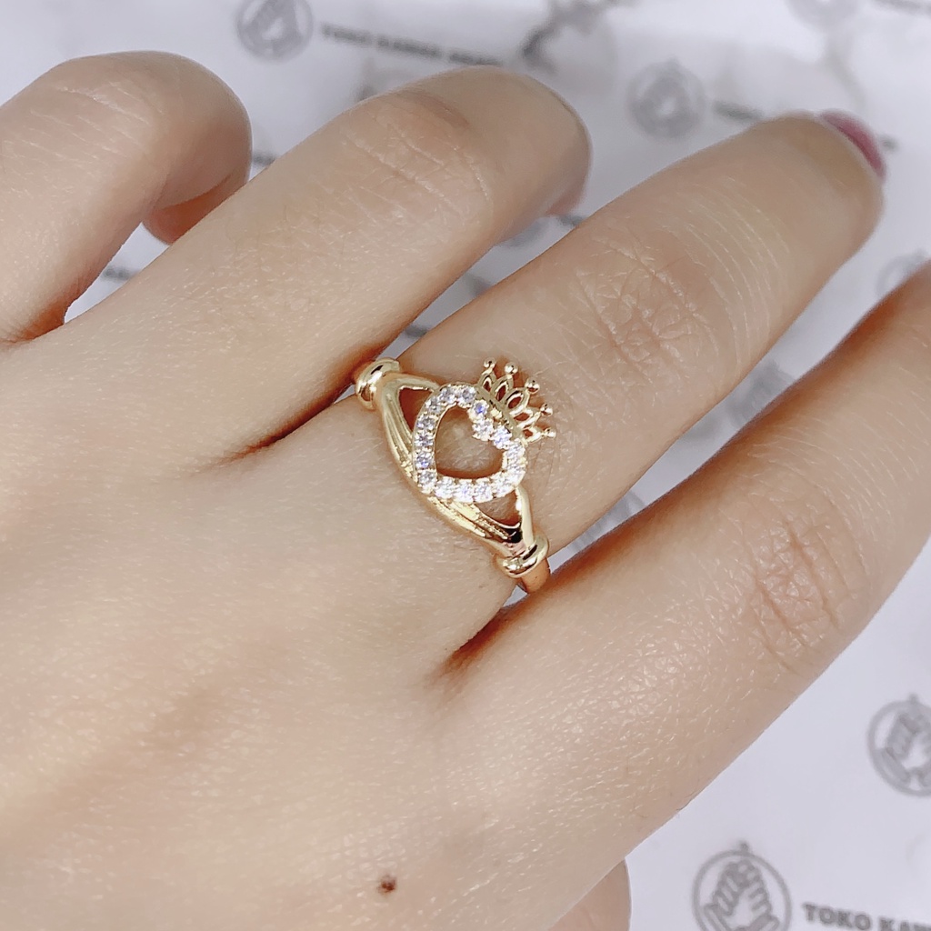 Cincin Xuping Gold Fashion Wanita Motif Permata Satu Panjang Perhiasan Wanita *24