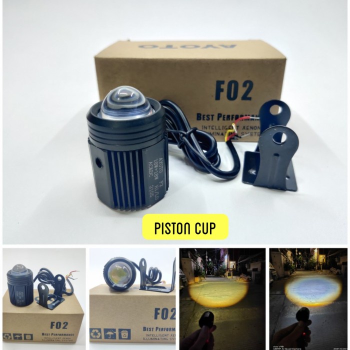 Lampu Tembak Led Motor Ayoto F02 Foglamp 2 Warna Putih Kuning Ac Dc