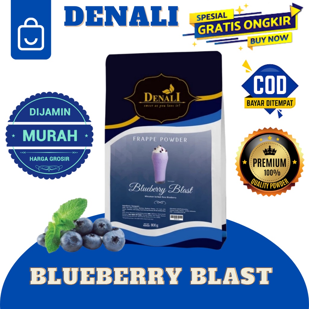 

DENALI BLUEBERRY BLAST POWDER RASA BUAH BLUBERI FRAPPE MINUMAN KEKINIAN