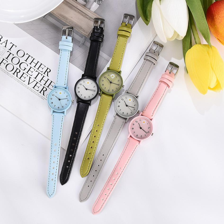 AC.23Ja23ᵁ– [COD] Jam Tangan Wanita Gaya Korea Analog Bunga Daisy Casual Daily Fashion Import