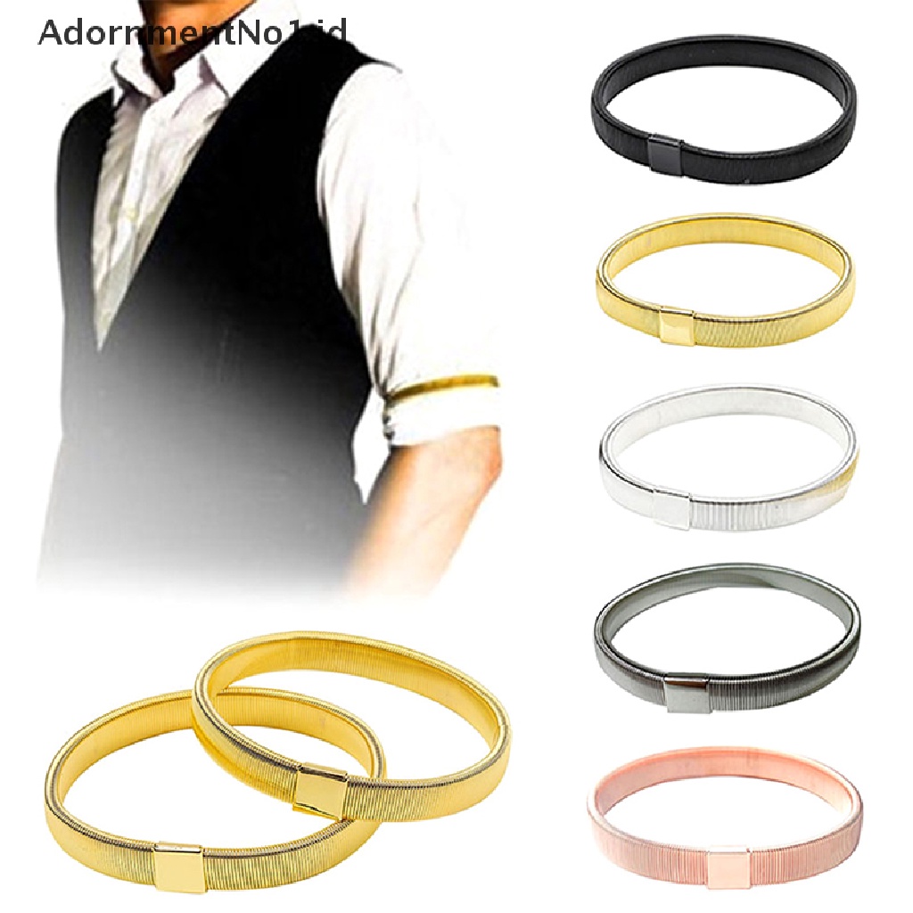 [AdornmentNo1] Gelang Tangan Pria Shirt Sleeve Holders Metal Arm Band Hold Elastic Hoop Armband [ID]