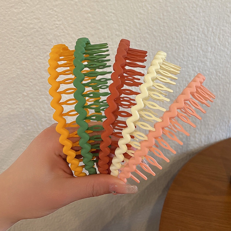 Morandi Color Hair Hoop Perempuan All-Match Tekan Rambut Kepala Gesper Ikat Kepala Gadis Frosted Gerigi Aksesoris Rambut