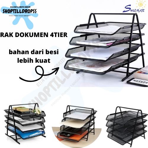 

Tercepat&Termurah!! Rak Kertas Dokumen Surat 4 Susun Bahan Besi Paper Document Letter Tray Tier