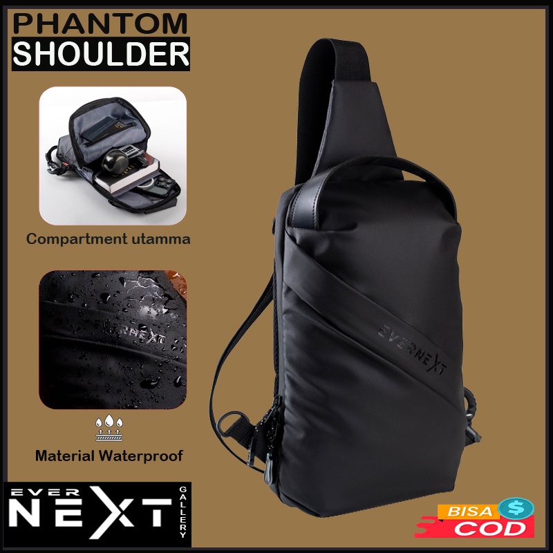 Promo tas shoulder bag pria casual waterproof berkualitas design terbaru kekinian tas selempang bahu pria anti air tas slempang waistbag pria tas salempang waitsbag cowok waterprof tas waisbag bahu pria waterproof anti air kode PHT-12
