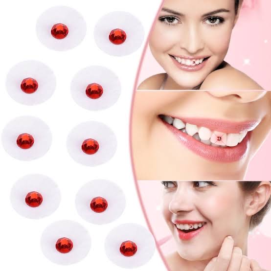 Alice dental diamond teeth berlian permata anting gigi / perhiasan mote manik isi 10