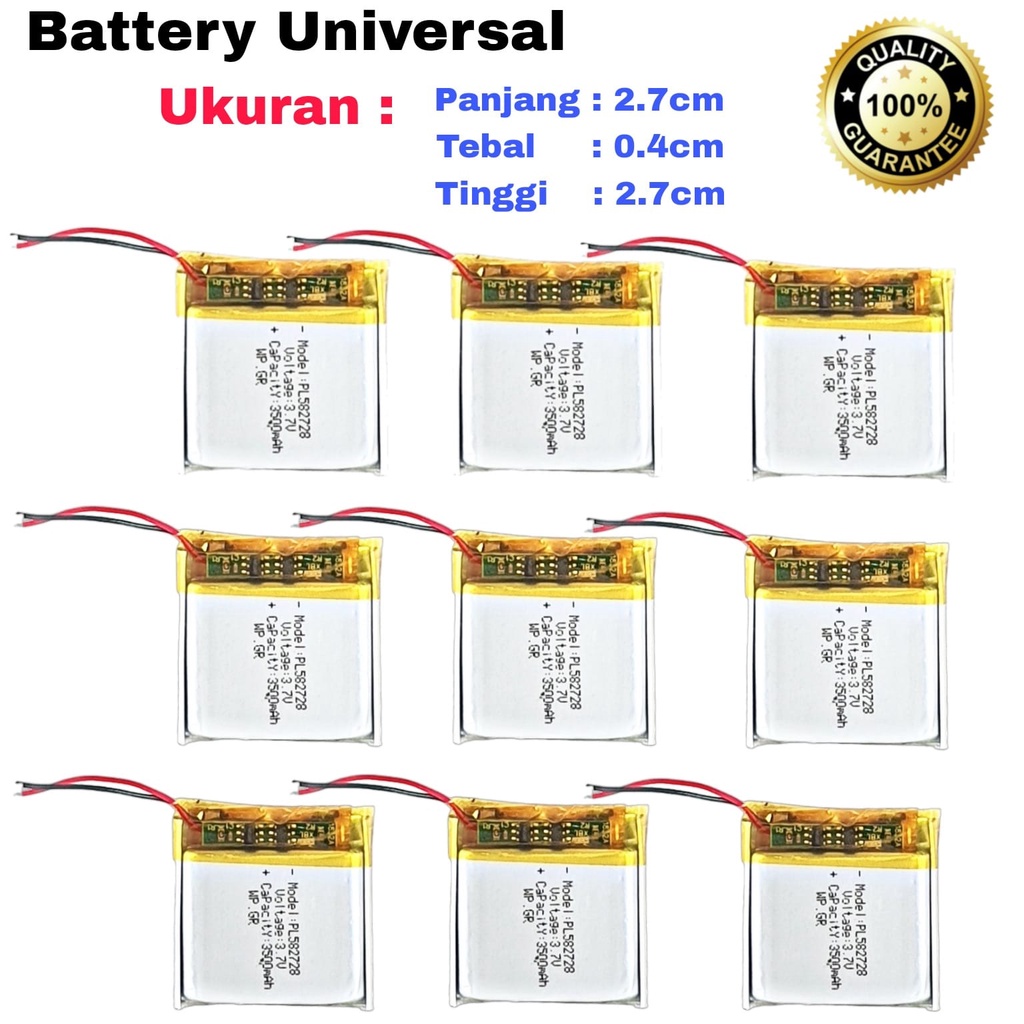 Baterai Original Universal Pl582728 Untuk Bluetooth , Speaker , Headset , Jam Pintar , Smart Watch ,