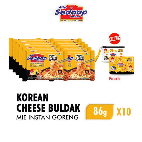 

Sedaap Mie Instan Goreng Korean Cheese Buldak 86gr x 10 Free Pouch