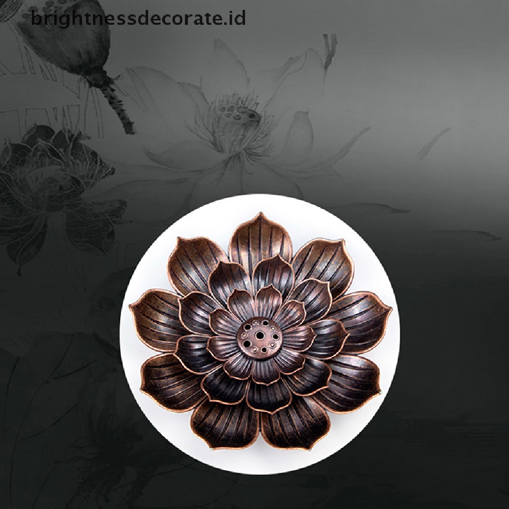 [Birth] Alloy Incense Burner Stick Holder Piring Pembakar Piring Buddhisme Coil Lotus Pedupaan [ID]