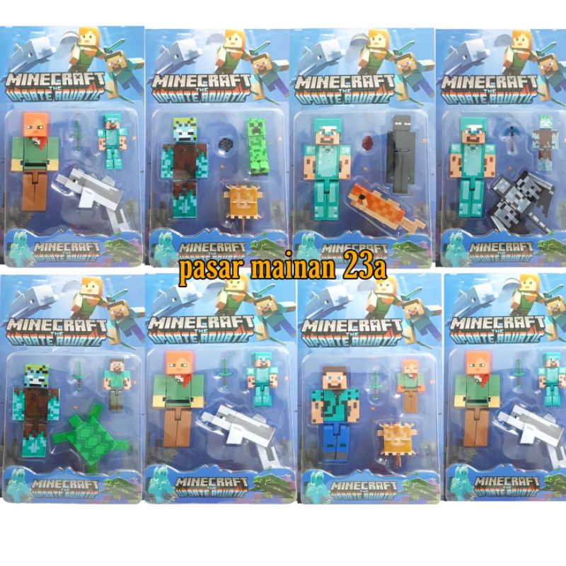 Mainan Figure Minecraft 3in1 Set Miniatur Figure Minecraft Murah