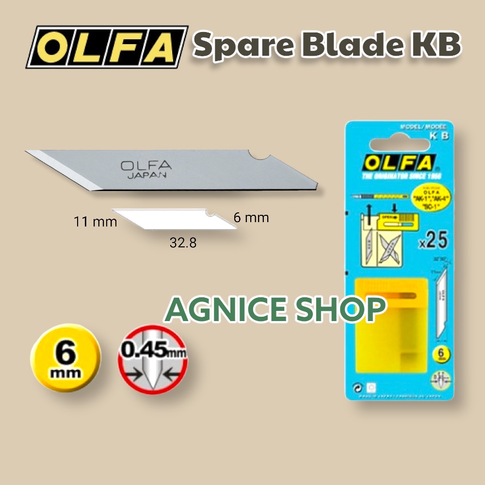 Jual Olfa Cutter Refill Kb Spare Blade Isi Pcs Per Pack Shopee Indonesia