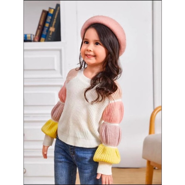 SWEATER BUBBLE HAND 4-6 TAHUN / SWEATER ANAK PEREMPUAN / PAKAIAN ANAK PEREMPUAN / ATASAN ANAK PEREMPUAN