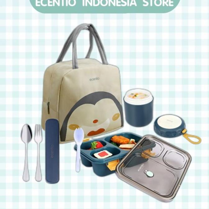 Ecentio Lunch Box Set 850Ml/400Ml Mangkuk Sup Set/Kotak Makan Storalena