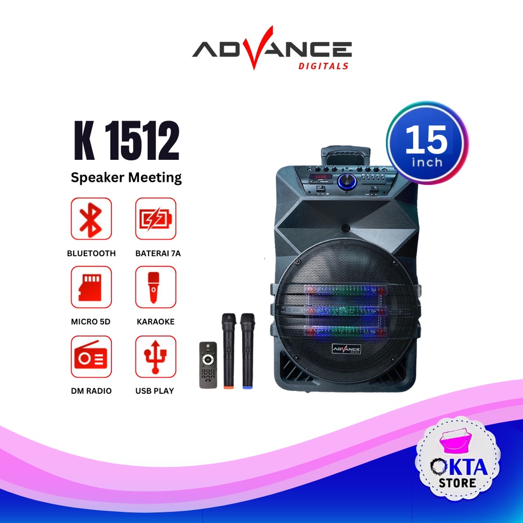 Advance Speaker Meeting 15&quot; Inch K1512 Free 2 Mic Wireless