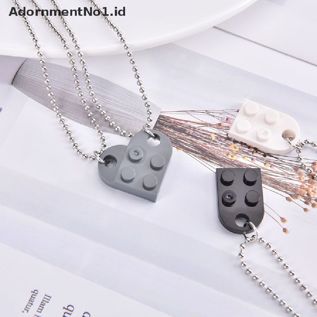 [AdornmentNo1] 2pcs Lucu Cinta Hati Bata Liontin Kalung Pasangan Persahabatan Wanita Pria Element [ID]