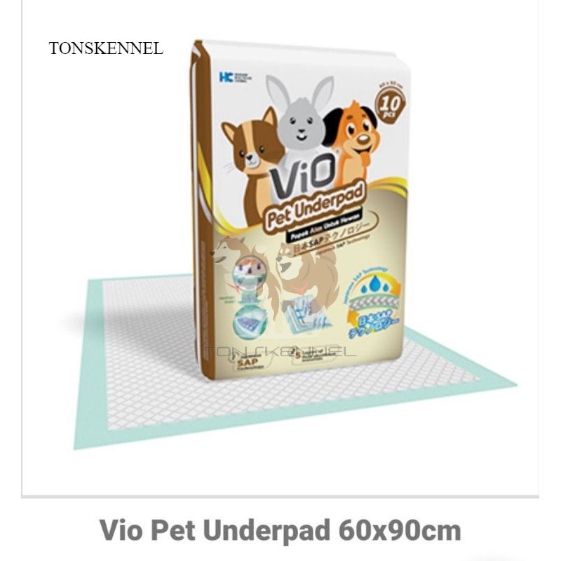 VIO PET UNDERPAD POPOK ALAS UNTUK HEWAN 60X90 CM ISI 10PCS SAP TECHNOLOGY