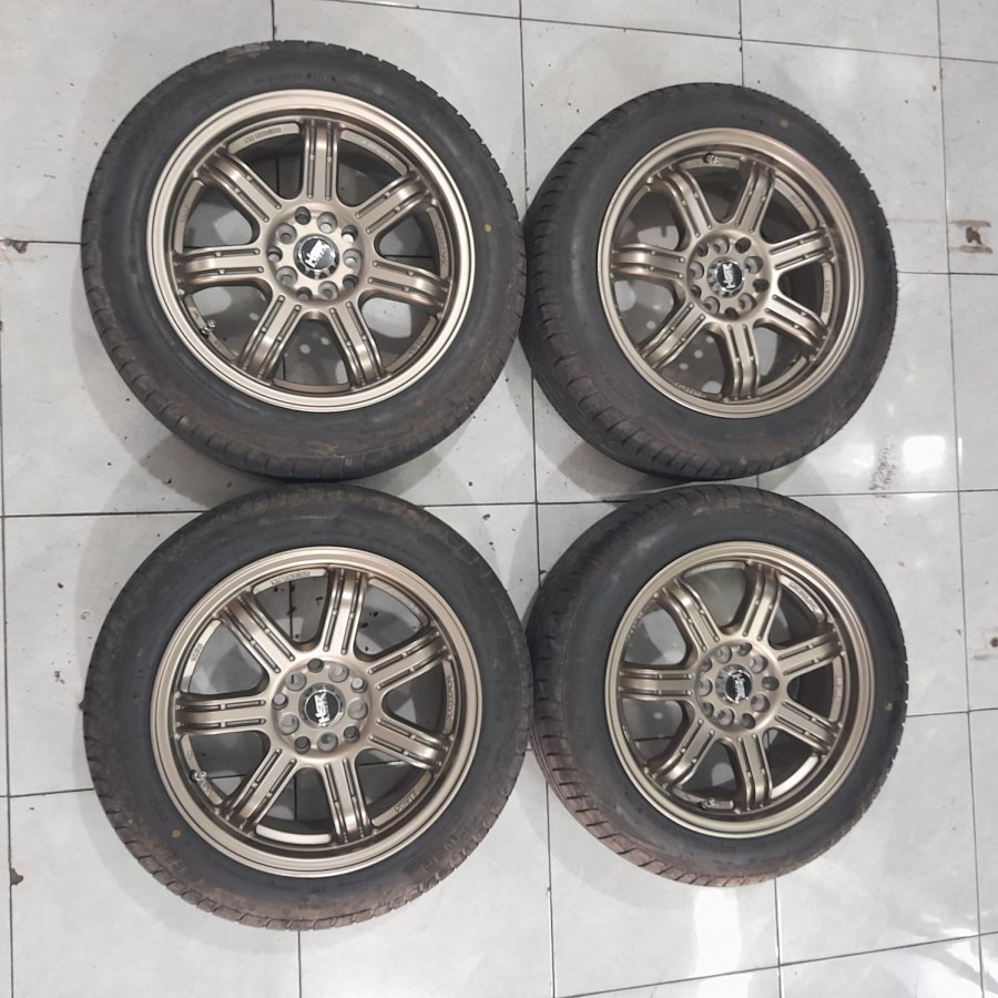Velg Mobil Bekas Seken Ring 16 Lubang 5 SIAK HSR R16 Lebar 7 BAN 195 55 R16