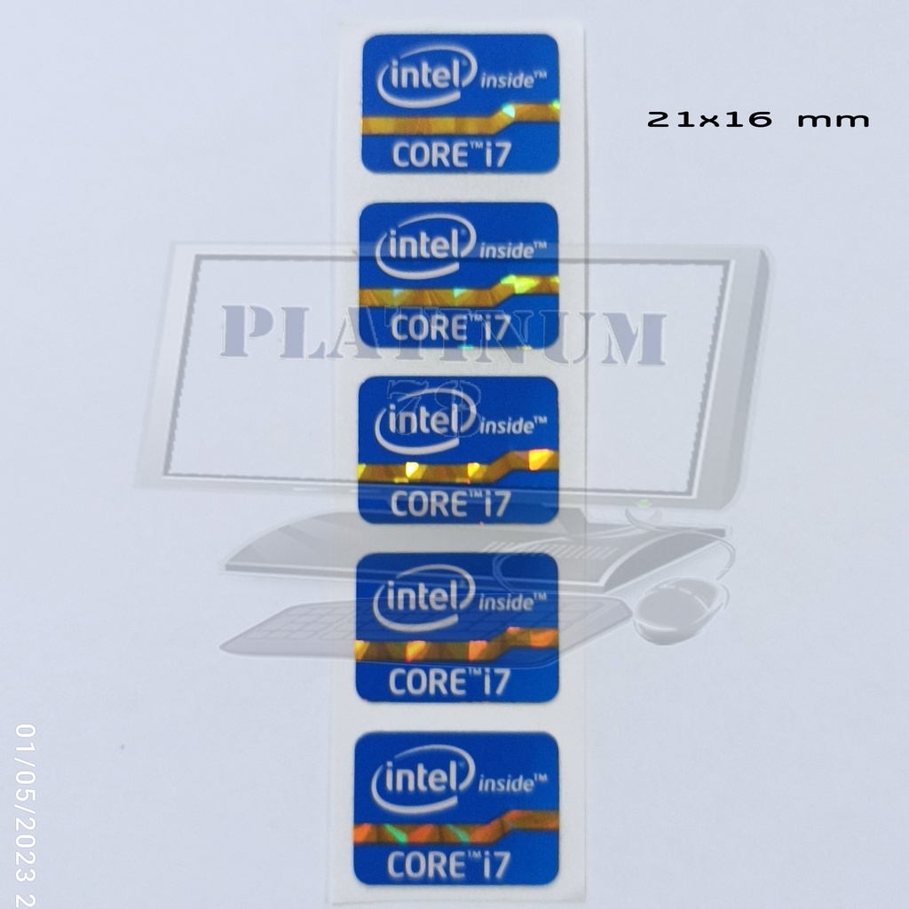 Sticker Stiker Logo intel Core i7 Gen 2 Gen 3 Original