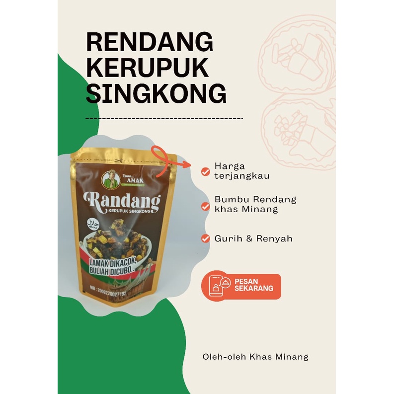 

BELI 5 GRATIS 1 RENDANG KERUPUK SINGKONG UBI YOOO AMAK