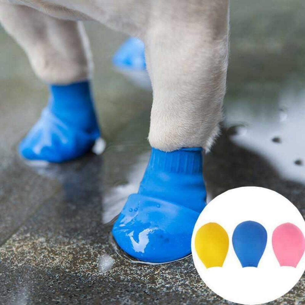 Nickolas1 Sepatu Anjing Karet Tahan Lama Tahan Air Reusable Dirt resistant Balloon Rain Boots