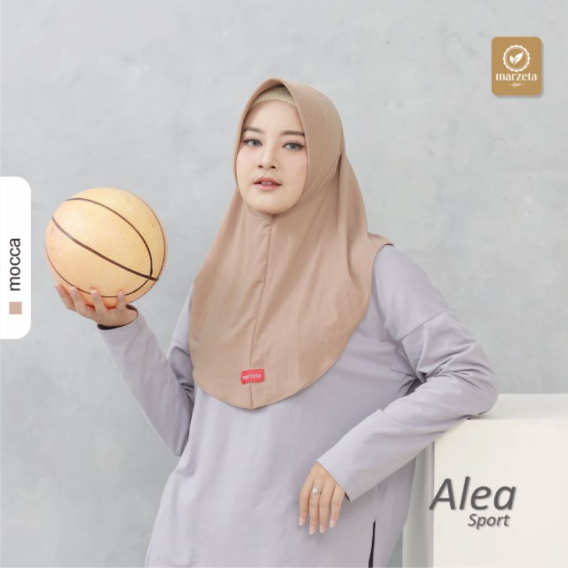 Bergo Alea Sport/Hijab Olahraga Instan Warna Mocca ORI By Marzeta