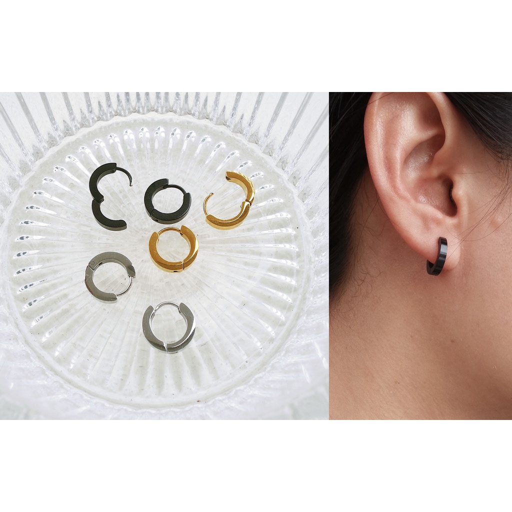 CODY / EARRINGS / HOOPS MINI / HUGGIES - STAINLESS STEEL - ANTI KARAT