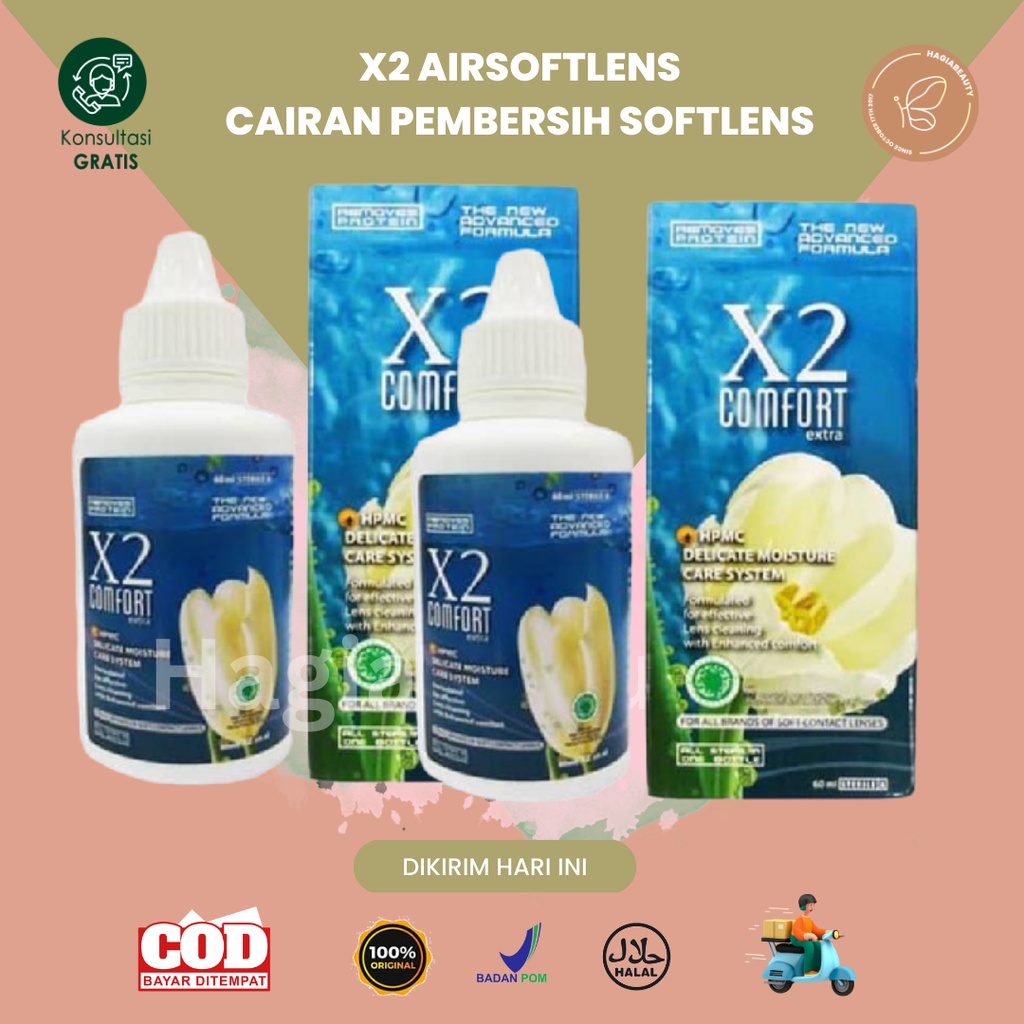 BISA COD -  AIRSOFTLENS X2 - Cairan Pembersih Softlens X2 60 ml