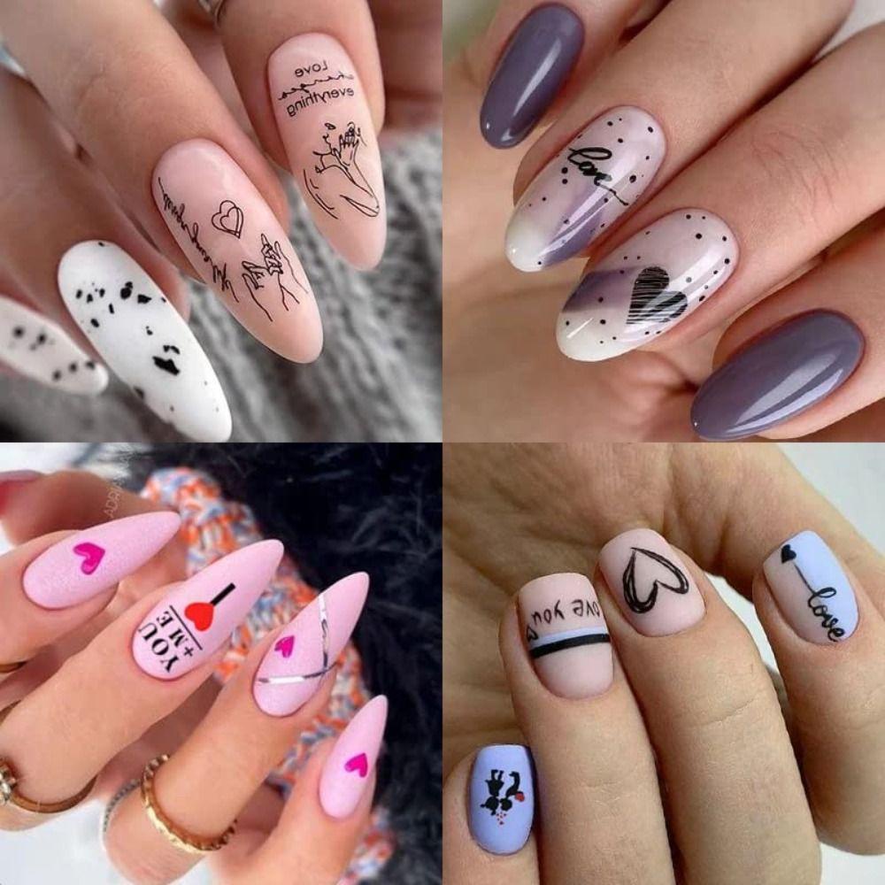 Preva Stiker Kuku Lucu Huruf Berbentuk Hati Heart Love Dekorasi Nail Art