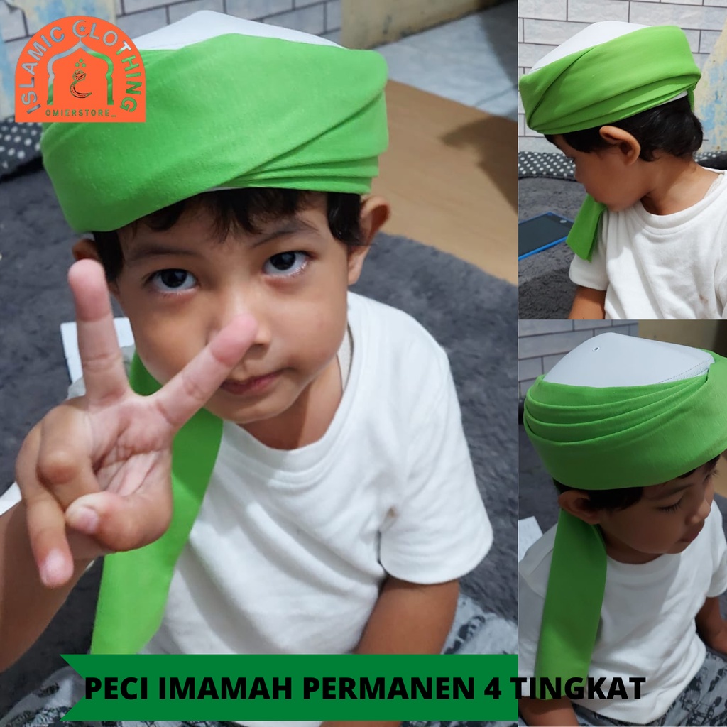 PECI IMAMAH PERMANEN ANAK WARNA HIJAU MUDA 4 TINGKAT I SORBAN PERMANEN