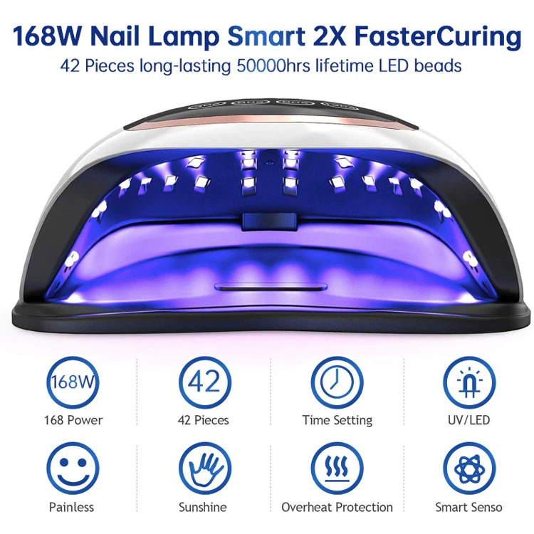 Pengering Kutek UV Lamp Nail Dryer 168W - BQV3 - 7CHR1HWH White