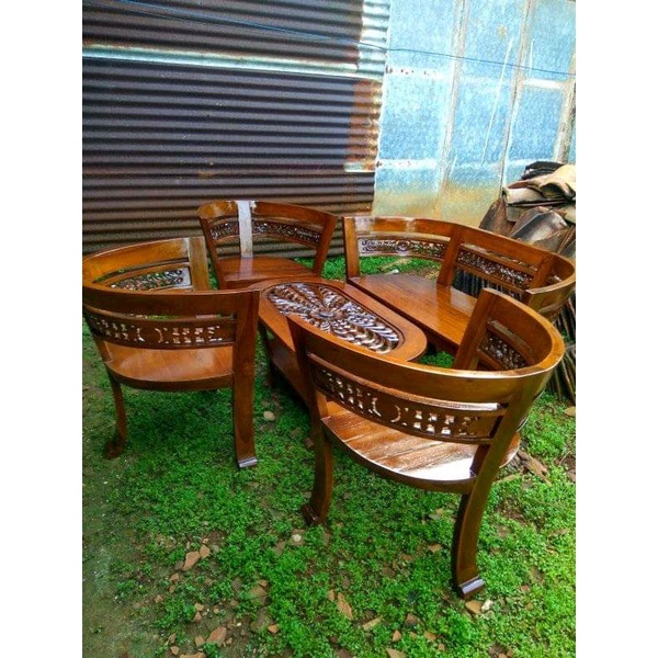 Kursi Tamu Cantik Ukir Kayu Jati