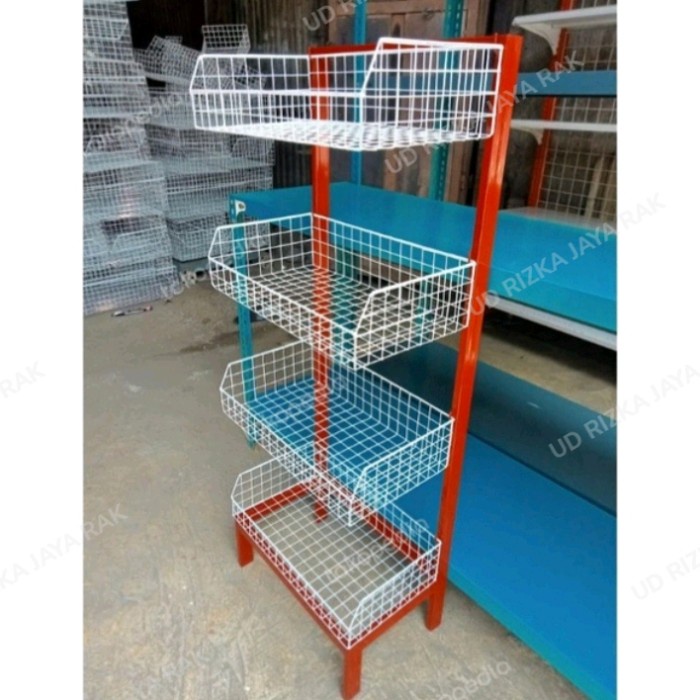 Rak Rak Ciki Toko Warung Chiki Snack Serbaguna Ukuran Kecil 4 Susun Murah