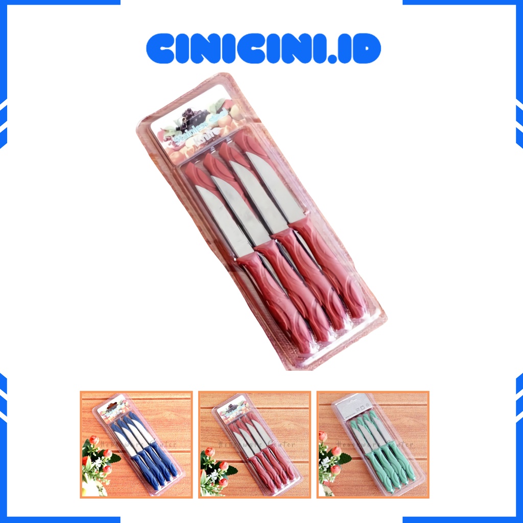 [ Cinicini ] Pisau Mini Stainless 12 Pcs Pisau Buah