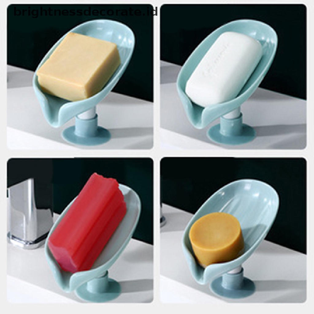 [Birth] Kotak Sabun Bentuk Daun Drain Soap Holder Box Kamar Mandi Tempat Sabun Mandi Bathroom [ID]