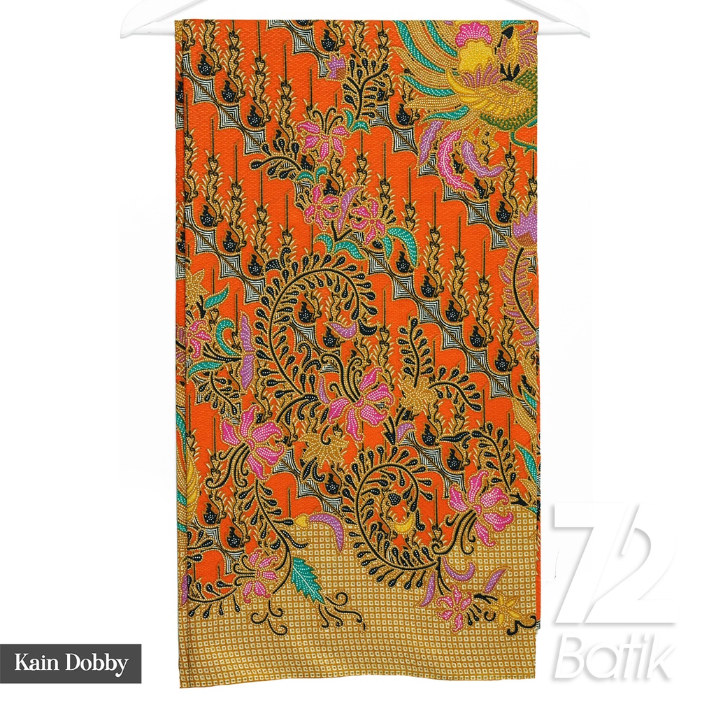 KAIN BATIK PREMIUM Dobby Motif Kembang Mlungker Orange 722799 Cap 72 Jarik Jarit Samping Kebat Panjang Batik Katun Modern Premium Bahan Seragam Batik Pernikahan Kantor Keluarga Murah Kamen Jadi Batik Bali Lembaran