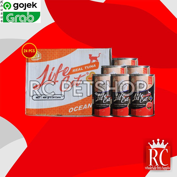 GOSEND Makanan Kucing Life cat Plus Wet Food Kaleng Dus 24Pcs 400gr