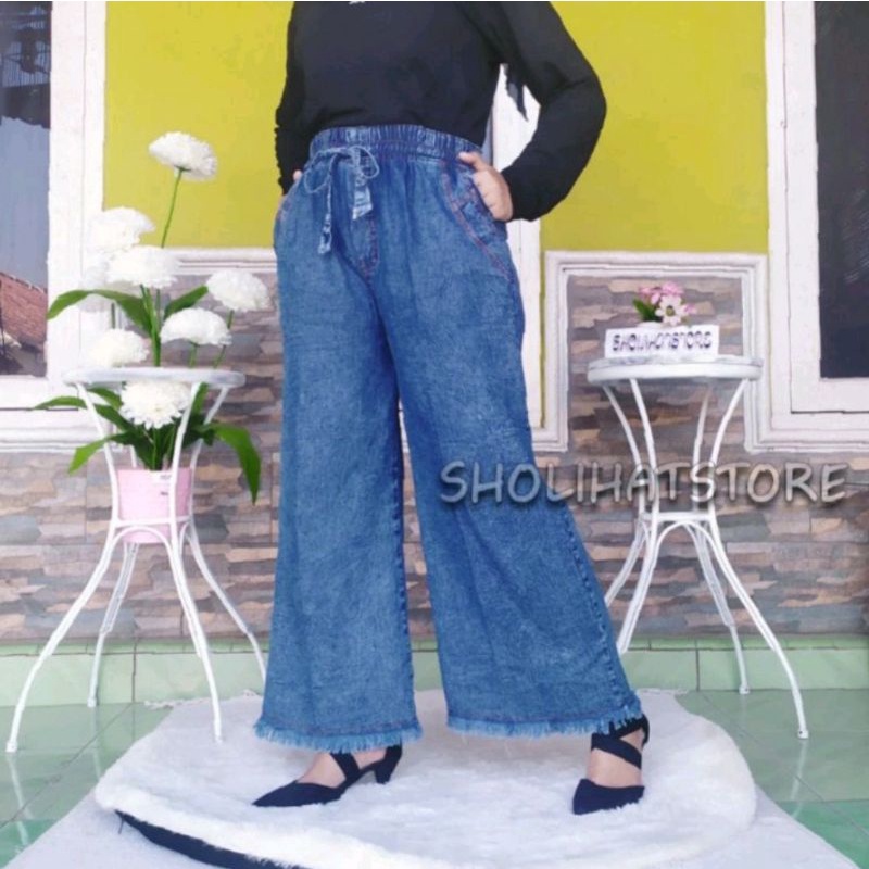 CELANA KULOT JEANS RAWIS HIGH WAIST JUMBO SAMPAI BB 85KG / KULOT SNOW JEANS RAWIS SIZE XXL XXXL / KULOT JEANS SOBEK BAGIAN BAWAH RAIWS / KULOT PANJANG JEANS RAWIS PREMIUM / LOOSE CULLOTE HIGH WAIST SNOW WASHED / SHOLIHATSTORE