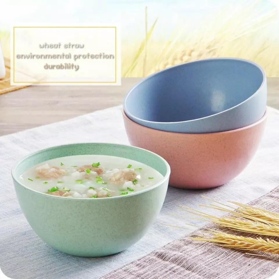 Mangkuk Ramen Jerami Gandum Tempat Sup Sereal Wadah Makanan Serbaguna