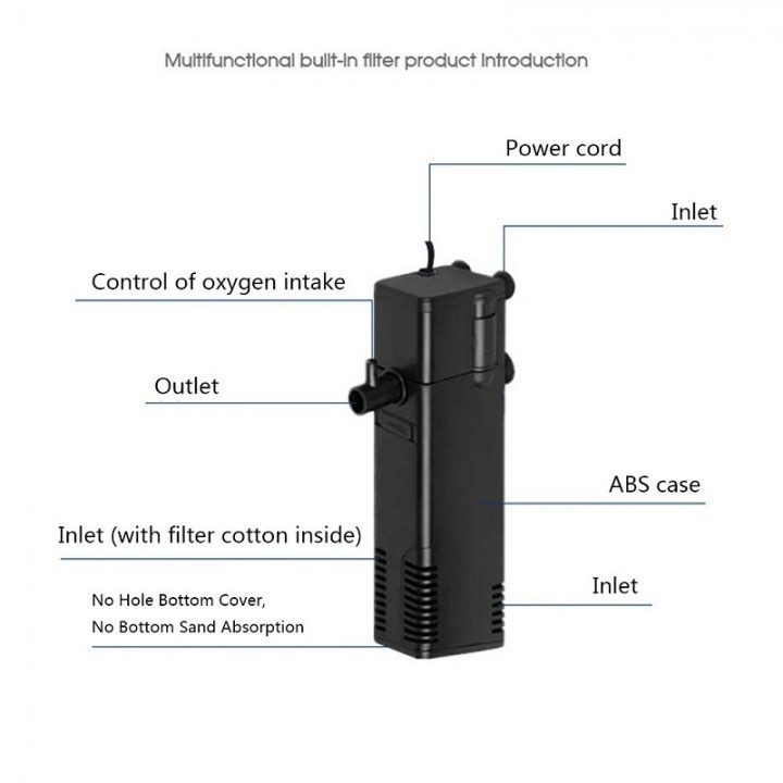 35 HiDOM AP-1000L - Internal Submersible Aquarium Filter - 600L Per Jam