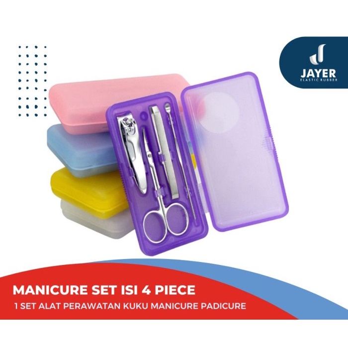 Manicure Set 4 in 1 / pinset gunting kuku pinset Mini traveling