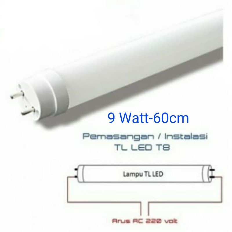 Lampu TL neon led-Lampu TL Led T8 9watt 60cm White/Warm white anti pecah murah berkualitas