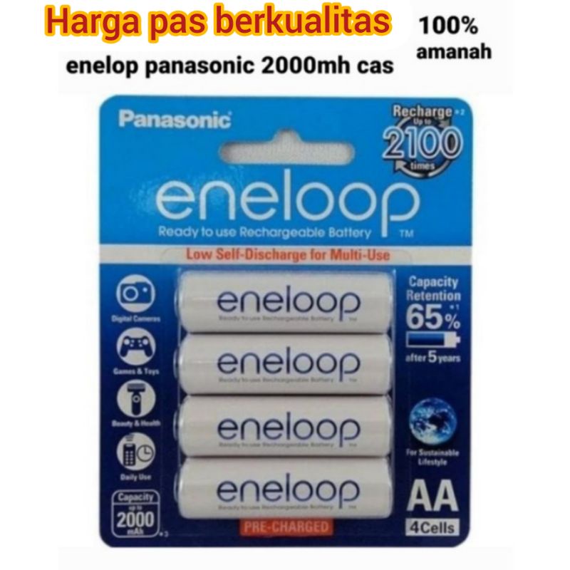 Battre Enelop panasonic A2 1900mAh 1.2v batre isi ulang isi 4 pc untuk camera/mic werrles dll berkulitas